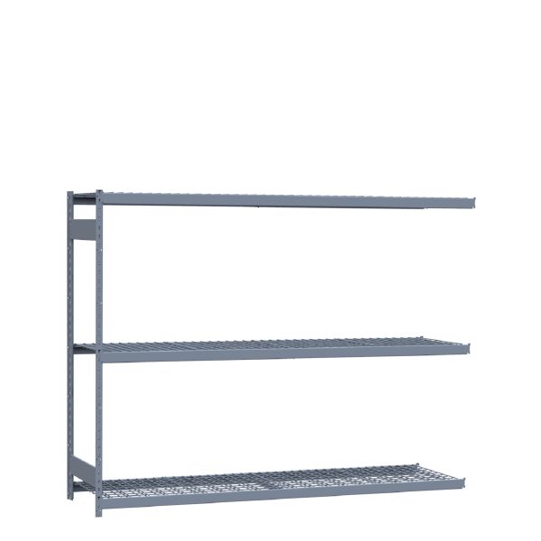 Heavy-Duty Mini-Rack Shelving, 96W x 24D x 75H Adder, 3-Shelf Unit with Wire Decking