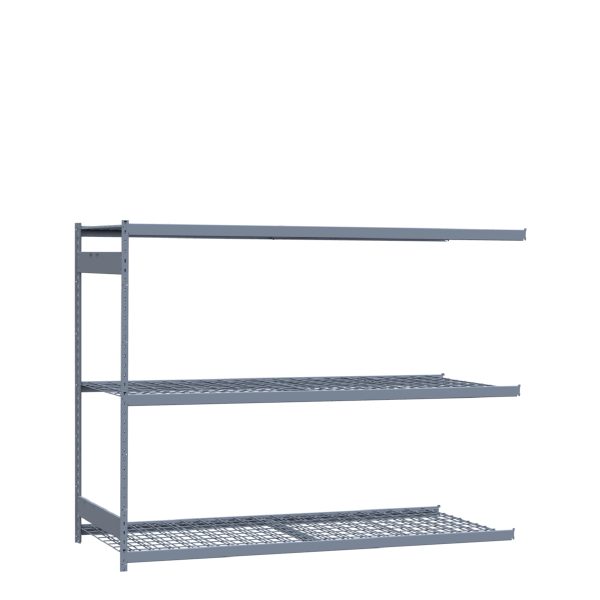 Heavy-Duty Mini-Rack Shelving, 96W x 36D x 75H Adder, 3-Shelf Unit with Wire Decking