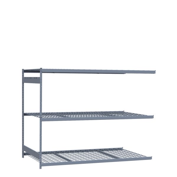 Heavy-Duty Mini-Rack Shelving, 96W x 48D x 75H Adder, 3-Shelf Unit with Wire Decking