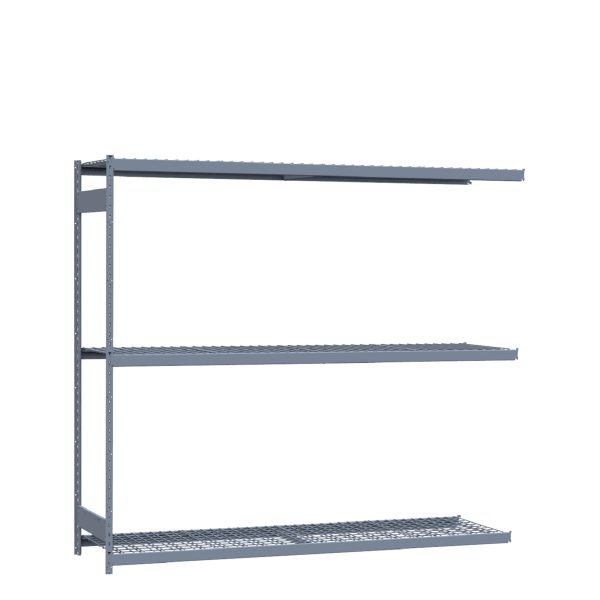 Heavy-Duty Mini-Rack Shelving, 96W x 24D x 87H Adder, 3-Shelf Unit with Wire Decking