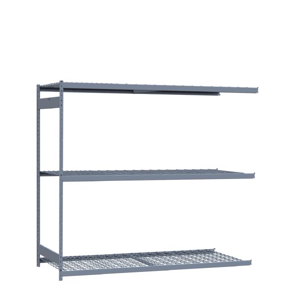 Heavy-Duty Mini-Rack Shelving, 96W x 36D x 87H Adder, 3-Shelf Unit with Wire Decking