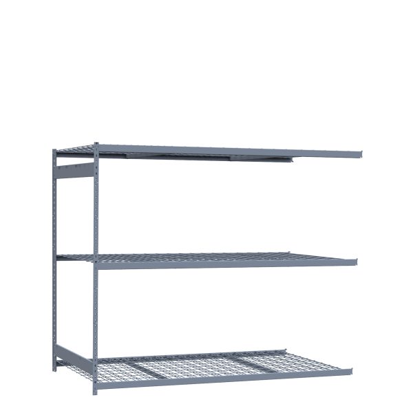 Heavy-Duty Mini-Rack Shelving, 96W x 48D x 87H Adder, 3-Shelf Unit with Wire Decking