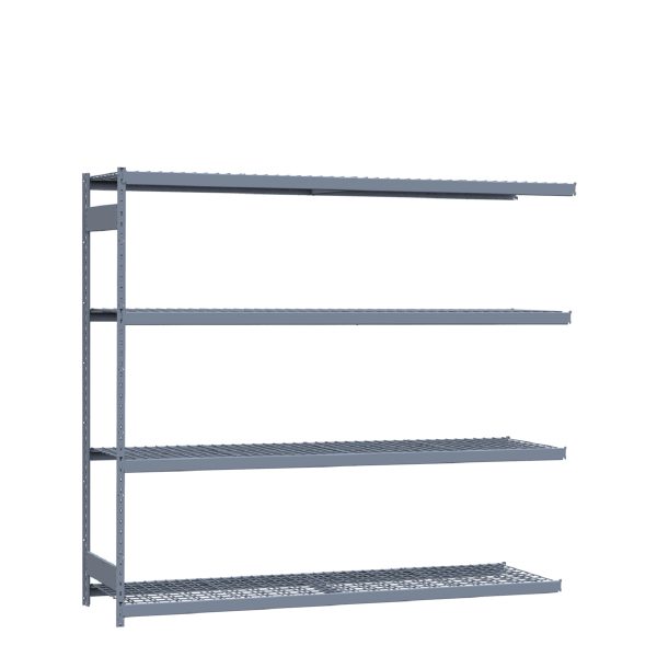 Heavy-Duty Mini-Rack Shelving, 96W x 24D x 87H Adder, 4-Shelf Unit with Wire Decking