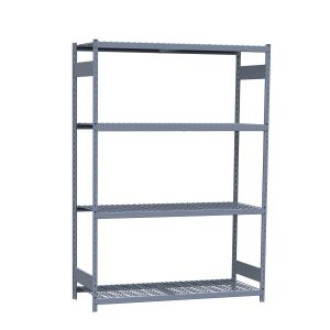 Medium-Duty Mini-Rack Shelving, 60W x 24D x 87H Starter, 4-Shelf Unit with Wire Decking