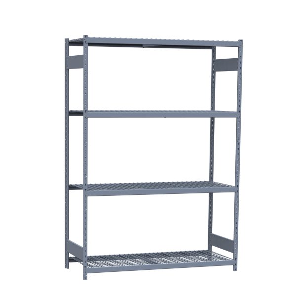 Medium-Duty Mini-Rack Shelving, 60W x 24D x 87H Starter, 4-Shelf Unit with Wire Decking