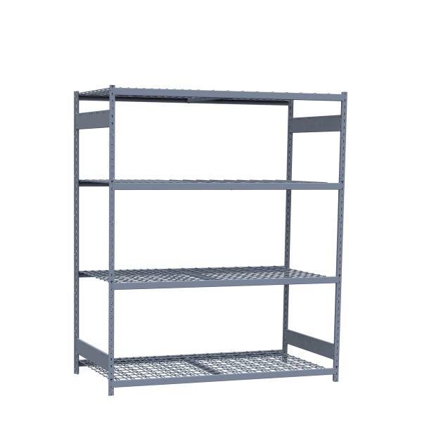 Medium-Duty Mini-Rack Shelving, 72W x 36D x 87H Starter, 4-Shelf Unit with Wire Decking