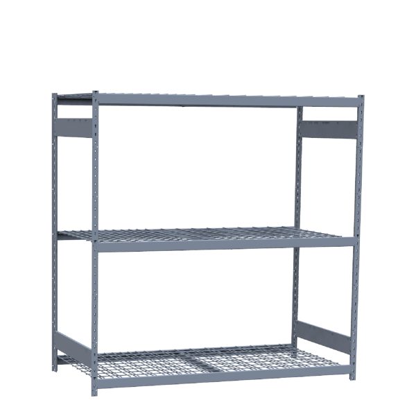 Heavy-Duty Mini-Rack Shelving, 72W x 36D x 75H Starter, 3-Shelf Unit with Wire Decking