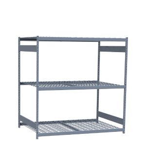 Heavy-Duty Mini-Rack Shelving, 72W x 48D x 75H Starter, 3-Shelf Unit with Wire Decking