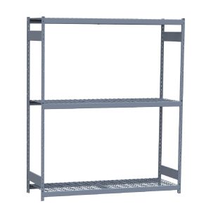 Heavy-Duty Mini-Rack Shelving, 72W x 24D x 87H Starter, 3-Shelf Unit with Wire Decking
