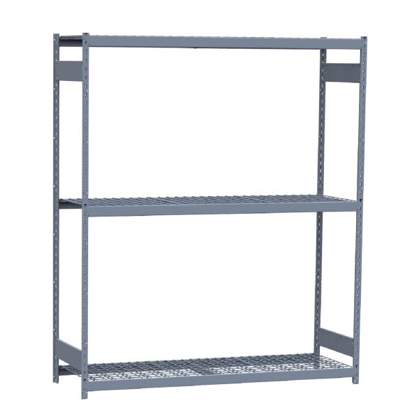 Heavy-Duty Mini-Rack Shelving, 72W x 24D x 87H Starter, 3-Shelf Unit with Wire Decking