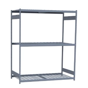 Heavy-Duty Mini-Rack Shelving, 72W x 36D x 87H Starter, 3-Shelf Unit with Wire Decking