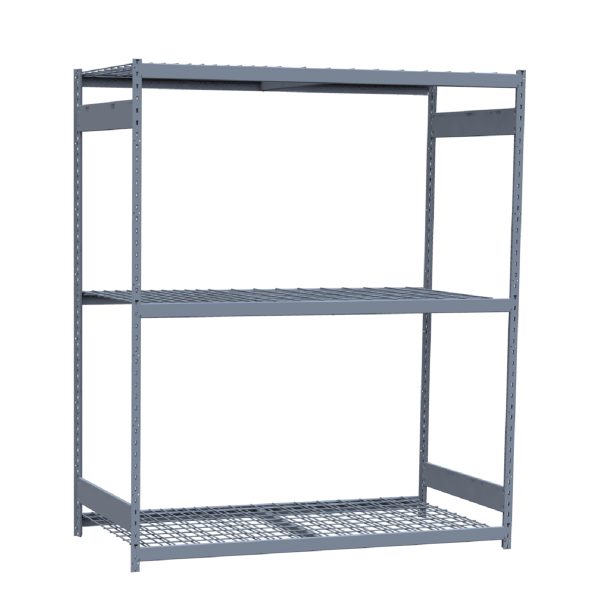 Heavy-Duty Mini-Rack Shelving, 72W x 36D x 87H Starter, 3-Shelf Unit with Wire Decking