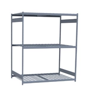 Heavy-Duty Mini-Rack Shelving, 72W x 48D x 87H Starter, 3-Shelf Unit with Wire Decking