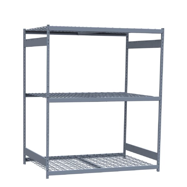 Heavy-Duty Mini-Rack Shelving, 72W x 48D x 87H Starter, 3-Shelf Unit with Wire Decking
