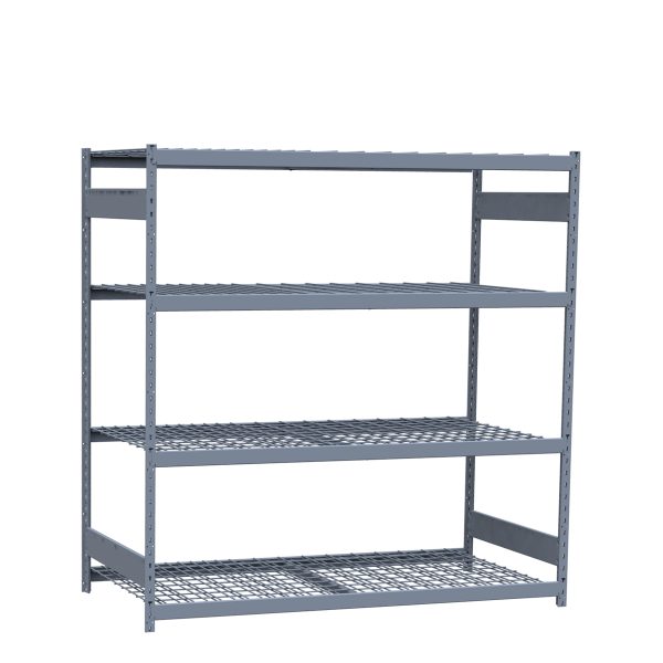 Heavy-Duty Mini-Rack Shelving, 72W x 36D x 75H Starter, 4-Shelf Unit with Wire Decking