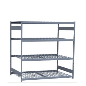 Heavy-Duty Mini-Rack Shelving, 72W x 48D x 75H Starter, 4-Shelf Unit with Wire Decking