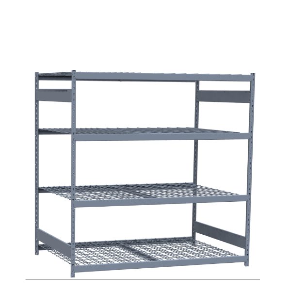 Heavy-Duty Mini-Rack Shelving, 72W x 48D x 75H Starter, 4-Shelf Unit with Wire Decking