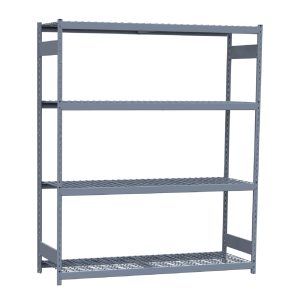 Heavy-Duty Mini-Rack Shelving, 72W x 24D x 87H Starter, 4-Shelf Unit with Wire Decking