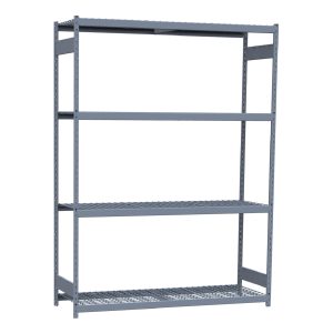 Heavy-Duty Mini-Rack Shelving, 72W x 24D x 99H Starter, 4-Shelf Unit with Wire Decking