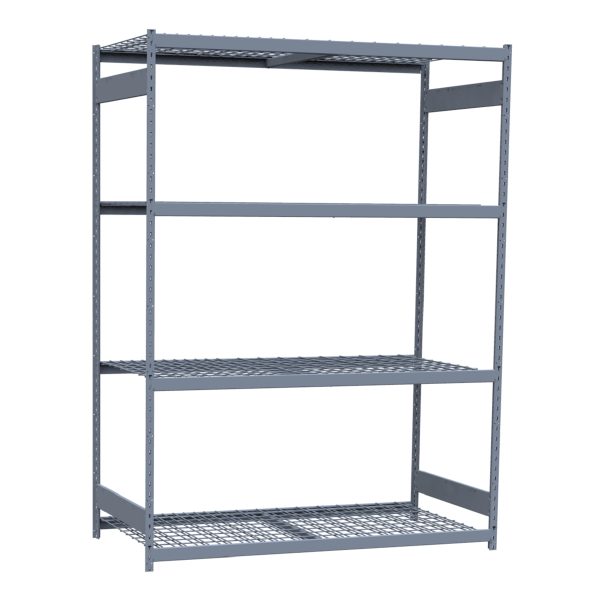 Heavy-Duty Mini-Rack Shelving, 72W x 36D x 99H Starter, 4-Shelf Unit with Wire Decking