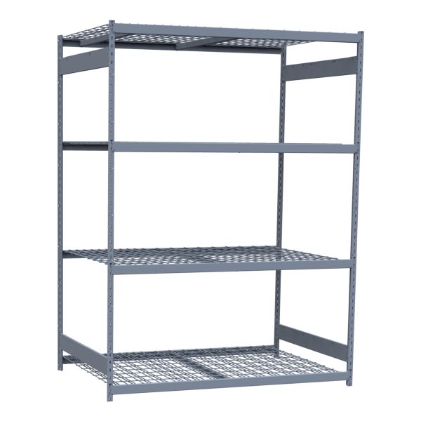Heavy-Duty Mini-Rack Shelving, 72W x 48D x 99H Starter, 4-Shelf Unit with Wire Decking
