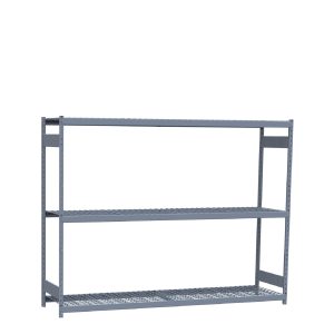 Heavy-Duty Mini-Rack Shelving, 96W x 24D x 75H Starter, 3-Shelf Unit with Wire Decking