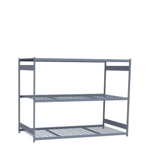 Heavy-Duty Mini-Rack Shelving, 96W x 48D x 75H Starter, 3-Shelf Unit with Wire Decking