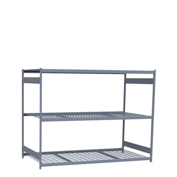 Heavy-Duty Mini-Rack Shelving, 96W x 48D x 75H Starter, 3-Shelf Unit with Wire Decking