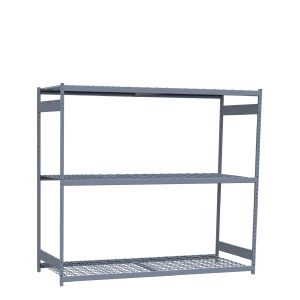 Heavy-Duty Mini-Rack Shelving, 96W x 36D x 87H Starter, 3-Shelf Unit with Wire Decking