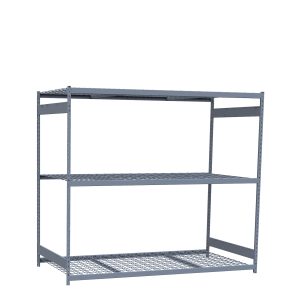 Heavy-Duty Mini-Rack Shelving, 96W x 48D x 87H Starter, 3-Shelf Unit with Wire Decking