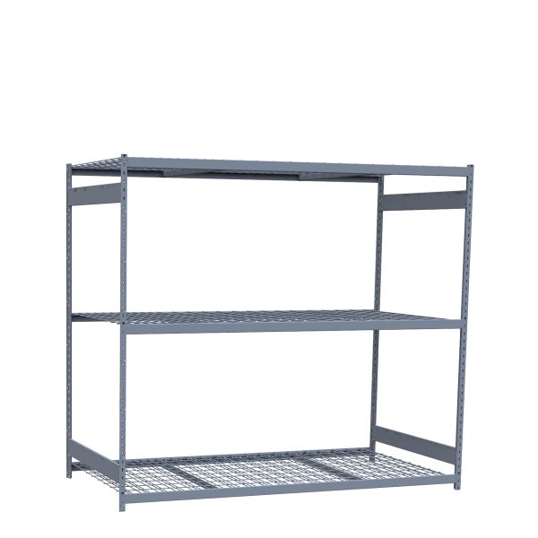 Heavy-Duty Mini-Rack Shelving, 96W x 48D x 87H Starter, 3-Shelf Unit with Wire Decking