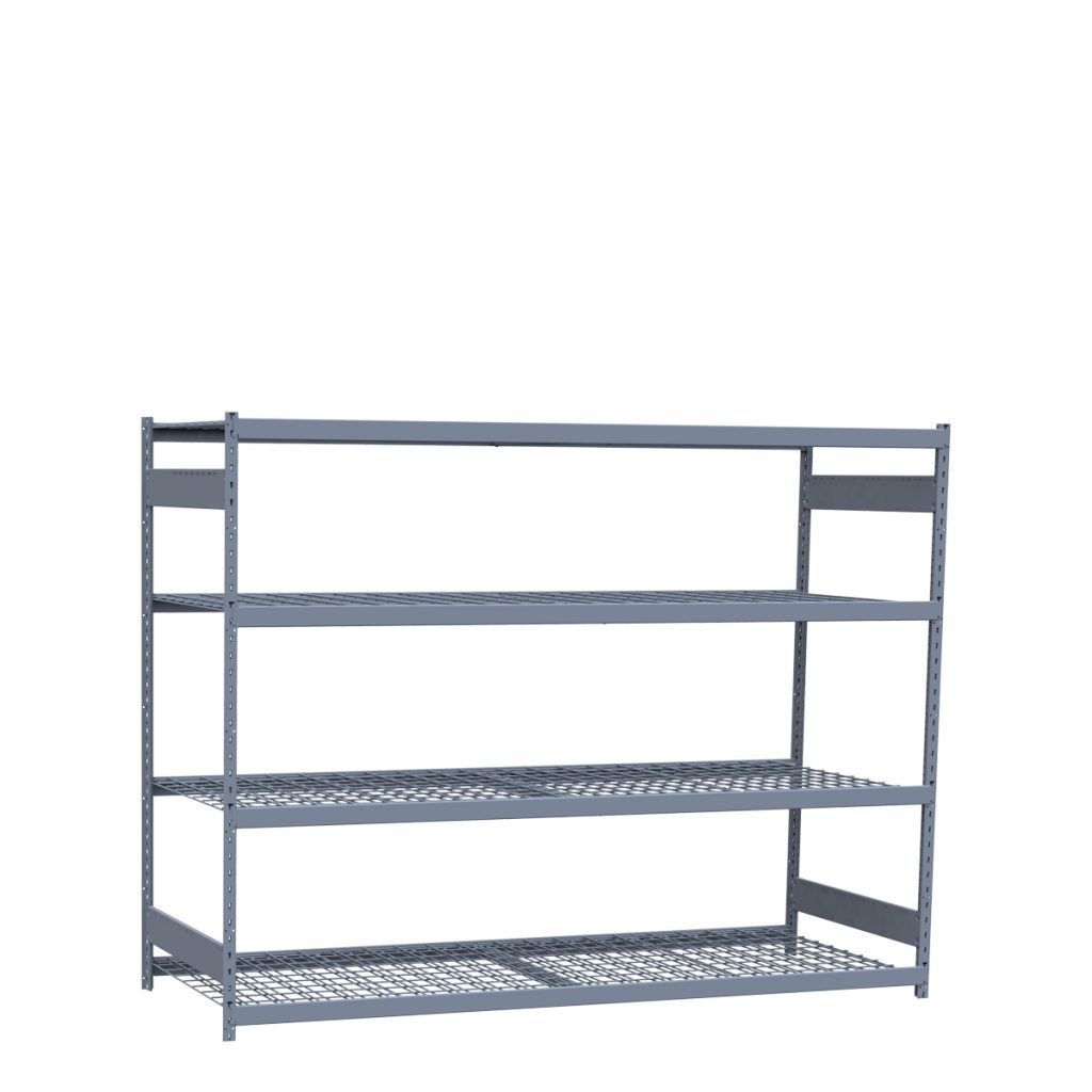 Steel Rackers Heavy-Duty Mini-Rack Shelving, 96W x 24D x 75H Starter, 4-Shelf Unit ...
