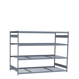 Heavy-Duty Mini-Rack Shelving, 96W x 48D x 75H Starter, 4-Shelf Unit with Wire Decking
