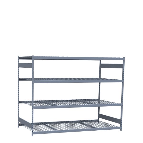 Heavy-Duty Mini-Rack Shelving, 96W x 48D x 75H Starter, 4-Shelf Unit with Wire Decking