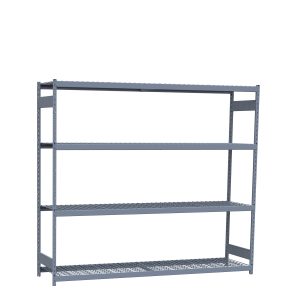 Heavy-Duty Mini-Rack Shelving, 96W x 24D x 87H Starter, 4-Shelf Unit with Wire Decking