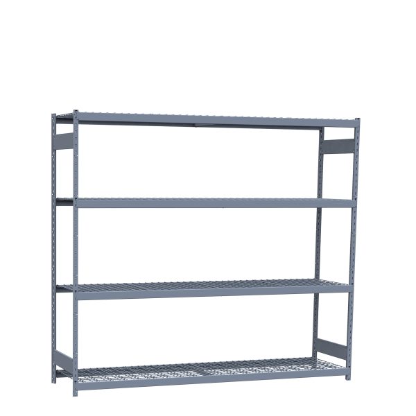 Heavy-Duty Mini-Rack Shelving, 96W x 24D x 87H Starter, 4-Shelf Unit with Wire Decking
