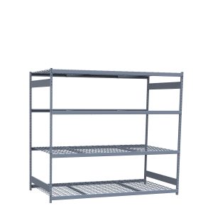 Heavy-Duty Mini-Rack Shelving, 96W x 48D x 87H Starter, 4-Shelf Unit with Wire Decking