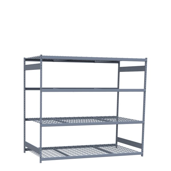 Heavy-Duty Mini-Rack Shelving, 96W x 48D x 87H Starter, 4-Shelf Unit with Wire Decking