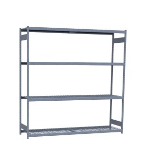Heavy-Duty Mini-Rack Shelving, 96W x 24D x 99H Starter, 4-Shelf Unit with Wire Decking