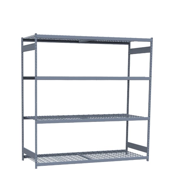 Heavy-Duty Mini-Rack Shelving, 96W x 36D x 99H Starter, 4-Shelf Unit with Wire Decking