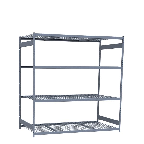 Heavy-Duty Mini-Rack Shelving, 96W x 48D x 99H Starter, 4-Shelf Unit with Wire Decking
