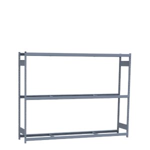 Heavy-Duty Mini-Rack Shelving, 96W x 18D x 75H Starter, 3-Shelf Unit with No Decking