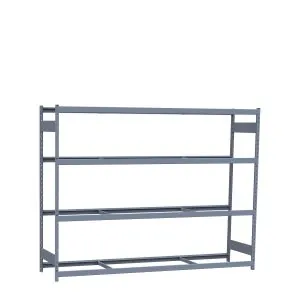 Heavy-Duty Mini-Rack Shelving, 96W x 24D x 75H Starter, 4-Shelf Unit with No Decking