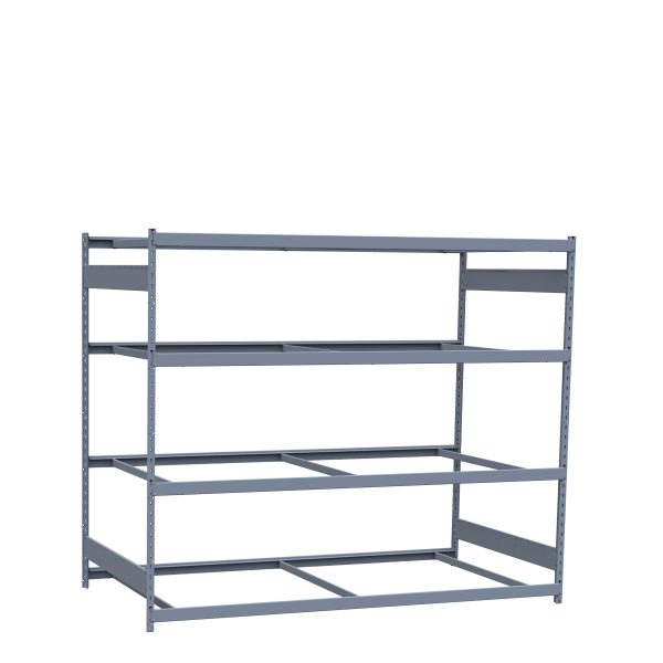 Heavy-Duty Mini-Rack Shelving, 96W x 48D x 75H Starter, 4-Shelf Unit with No Decking