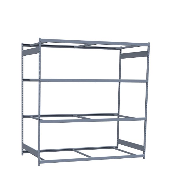 Heavy-Duty Mini-Rack Shelving, 96W x 48D x 99H Starter, 4-Shelf Unit with No Decking