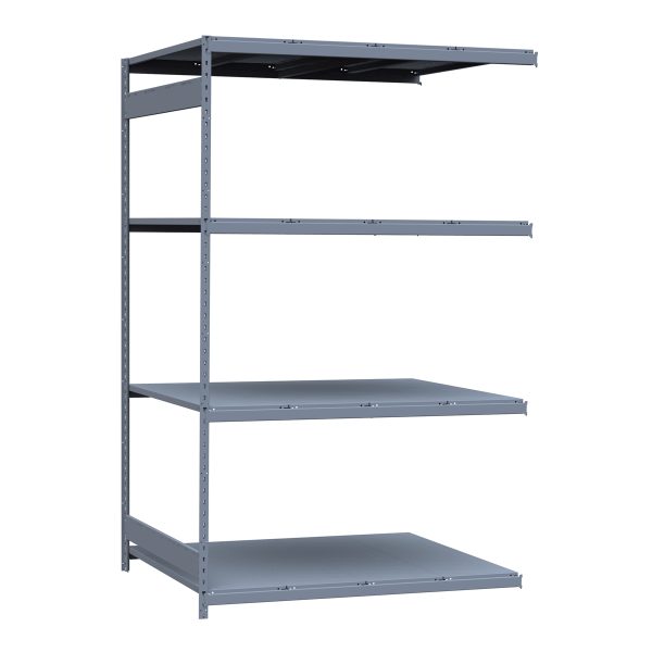 Medium-Duty Mini-Rack Shelving, 60W x 48D x 99H Adder, 4-Shelf Unit with Steel Decking