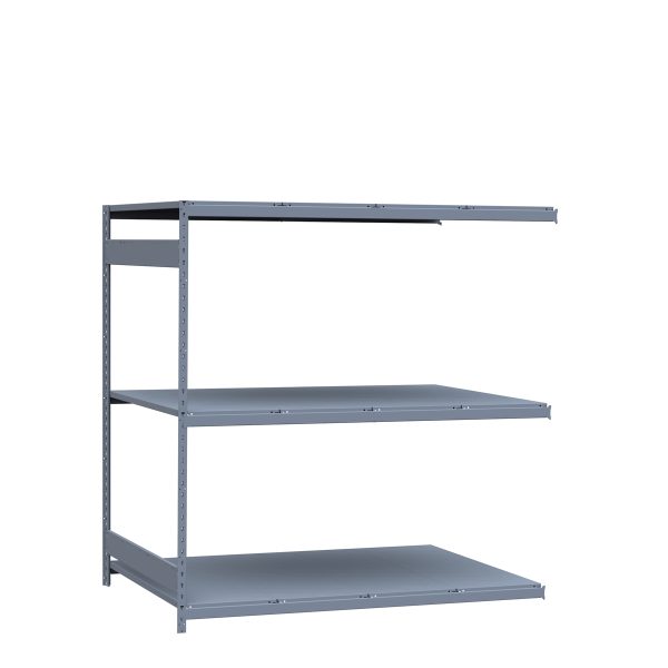 Medium-Duty Mini-Rack Shelving, 72W x 48D x 75H Adder, 3-Shelf Unit with Steel Decking