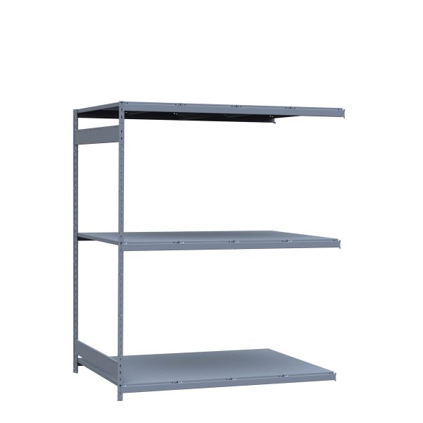 Medium-Duty Mini-Rack Shelving, 72W x 48D x 87H Adder, 3-Shelf Unit with Steel Decking