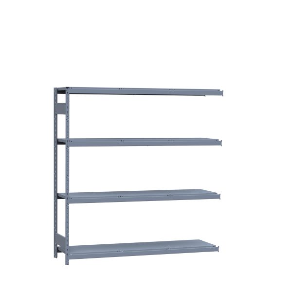 Medium-Duty Mini-Rack Shelving, 72W x 18D x 75H Adder, 4-Shelf Unit with Steel Decking