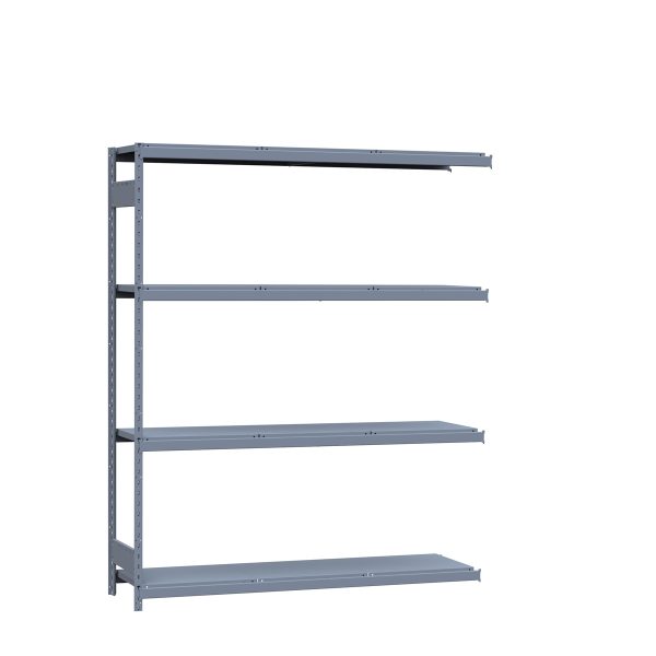 Medium-Duty Mini-Rack Shelving, 72W x 18D x 87H Adder, 4-Shelf Unit with Steel Decking